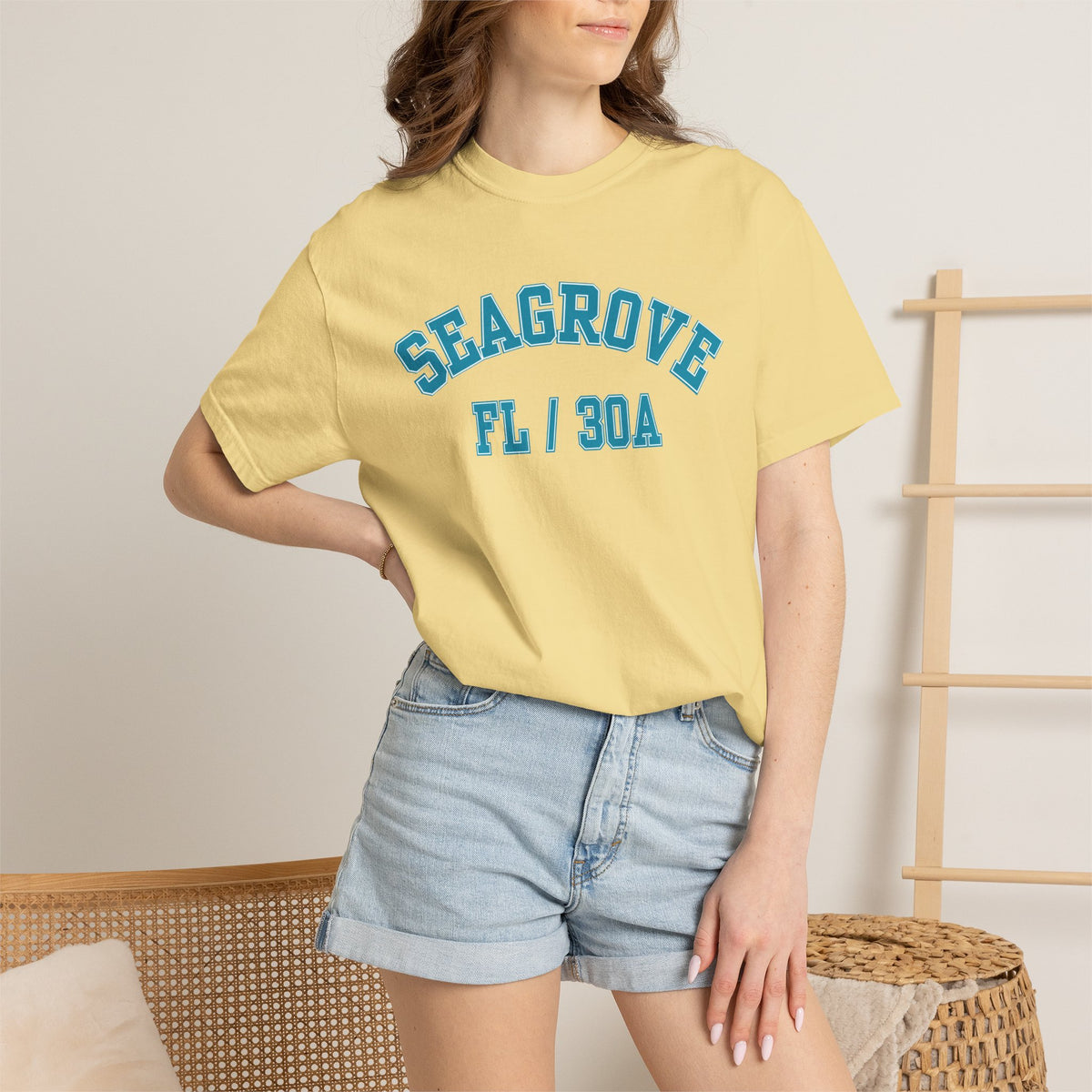 Seagrove, Florida, 30A Varsity Tee, Comfort Colors
