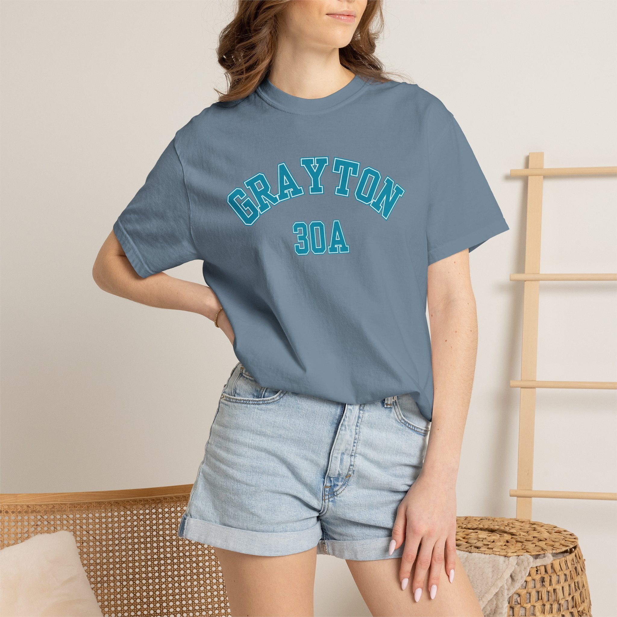 Grayton Beach Florida 30A Varsity Tee, Comfort Colors