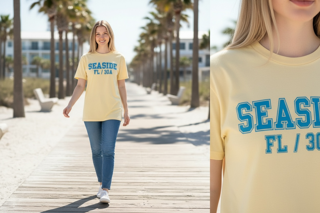 Seaside Florida 30A Varsity Tee, Comfort Colors