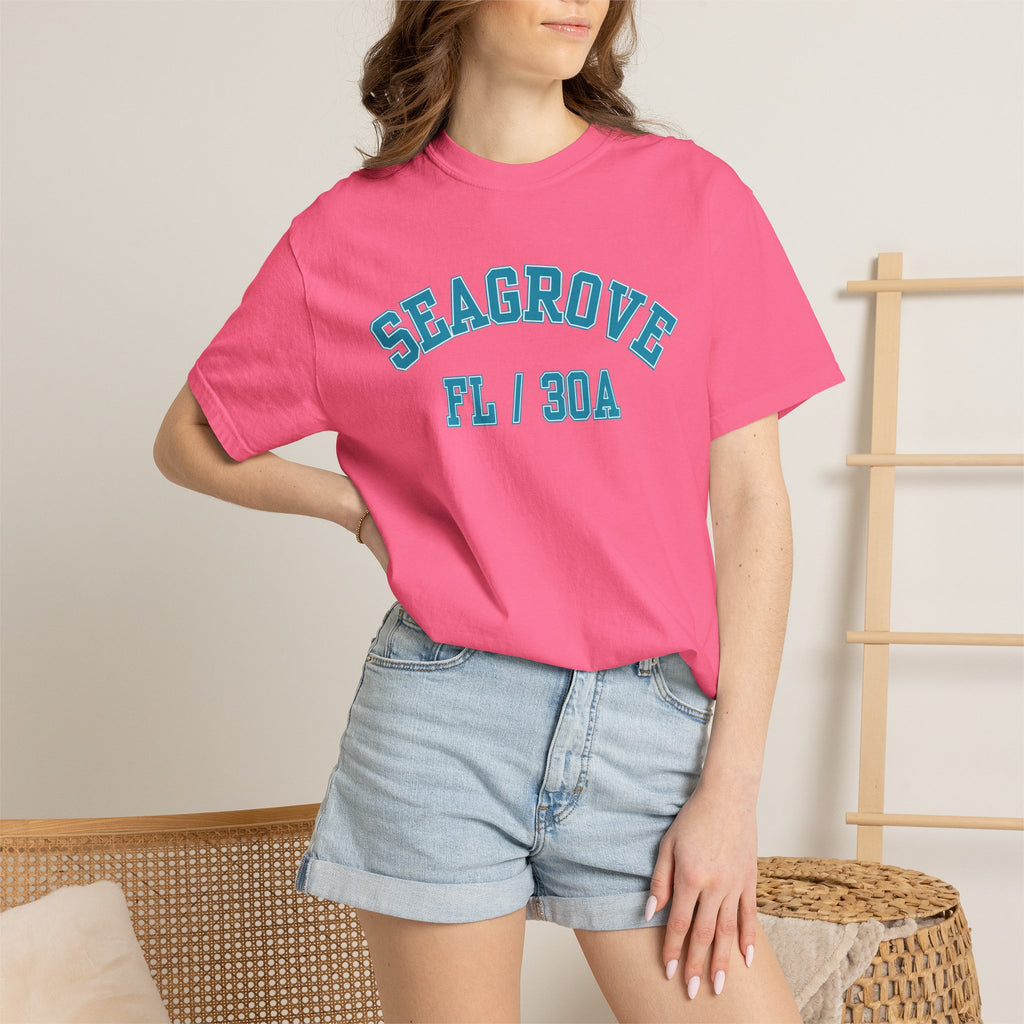 Seagrove, Florida, 30A Varsity Tee, Comfort Colors