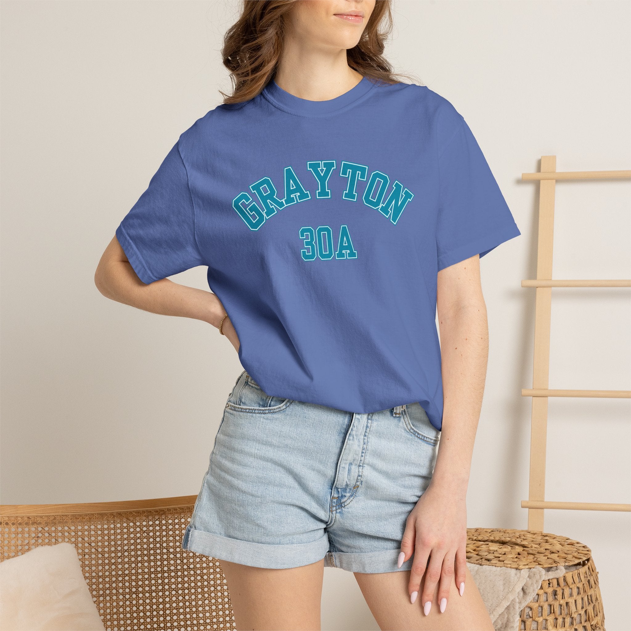 Grayton Beach Florida 30A Varsity Tee, Comfort Colors